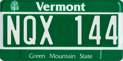 VT license plate NQX144