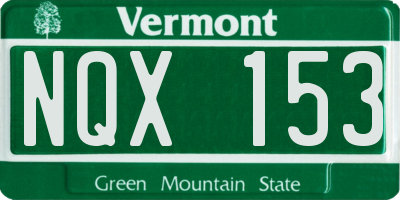 VT license plate NQX153