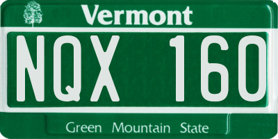 VT license plate NQX160