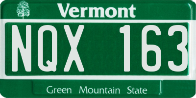 VT license plate NQX163