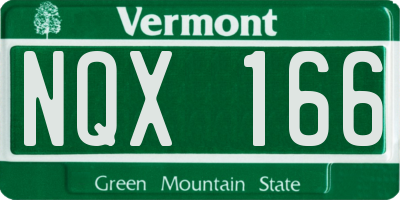 VT license plate NQX166