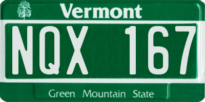 VT license plate NQX167