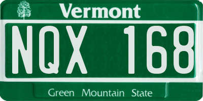 VT license plate NQX168
