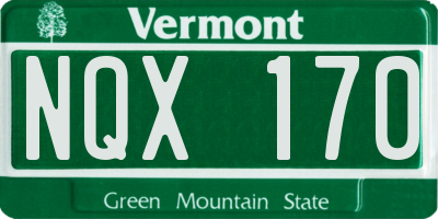 VT license plate NQX170