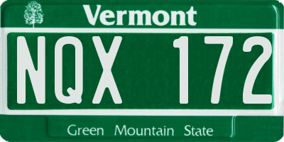 VT license plate NQX172