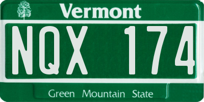 VT license plate NQX174