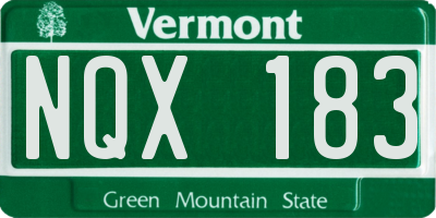 VT license plate NQX183