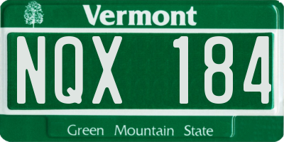 VT license plate NQX184