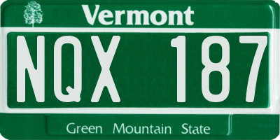 VT license plate NQX187