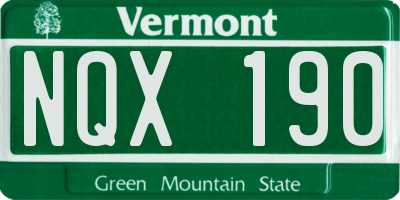VT license plate NQX190
