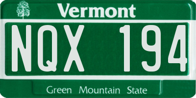 VT license plate NQX194