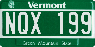 VT license plate NQX199