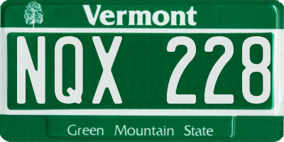 VT license plate NQX228