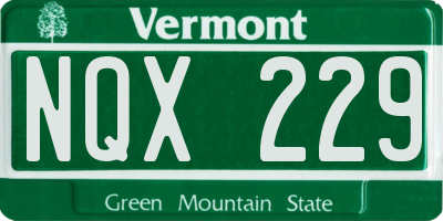 VT license plate NQX229