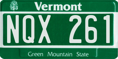 VT license plate NQX261