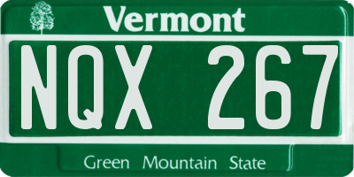 VT license plate NQX267