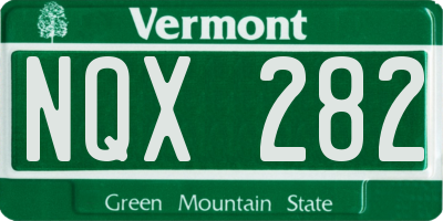 VT license plate NQX282