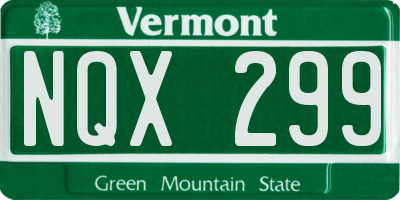 VT license plate NQX299