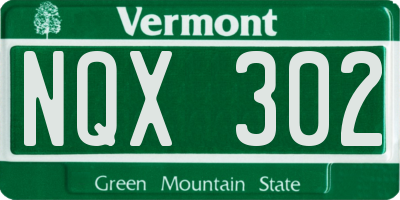 VT license plate NQX302