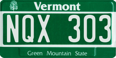 VT license plate NQX303