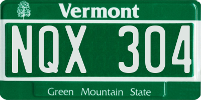 VT license plate NQX304