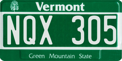 VT license plate NQX305