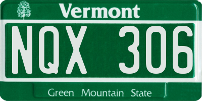 VT license plate NQX306