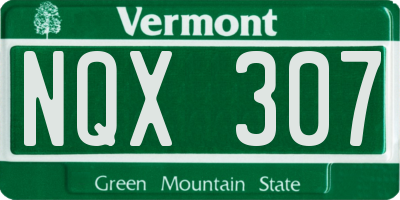 VT license plate NQX307
