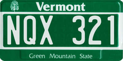 VT license plate NQX321
