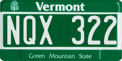 VT license plate NQX322