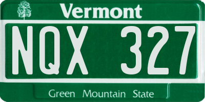 VT license plate NQX327