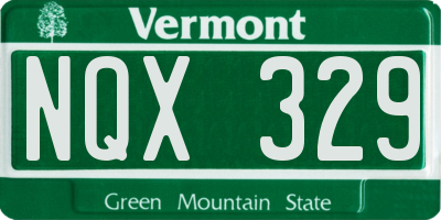 VT license plate NQX329