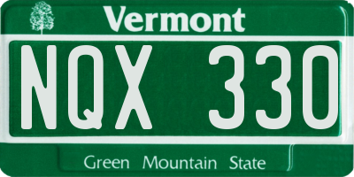 VT license plate NQX330
