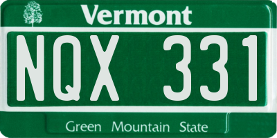 VT license plate NQX331