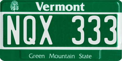 VT license plate NQX333