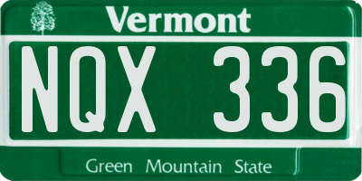 VT license plate NQX336