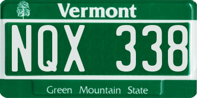 VT license plate NQX338