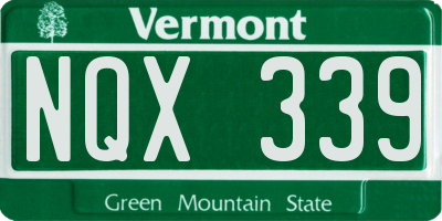 VT license plate NQX339