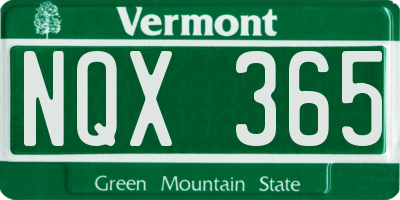 VT license plate NQX365