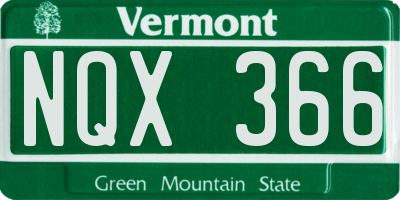VT license plate NQX366