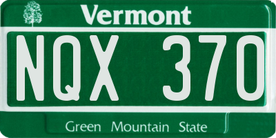 VT license plate NQX370