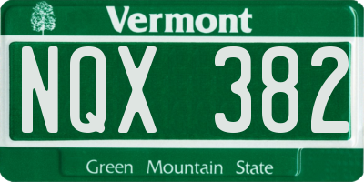 VT license plate NQX382
