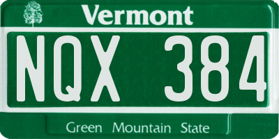 VT license plate NQX384