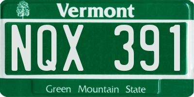VT license plate NQX391