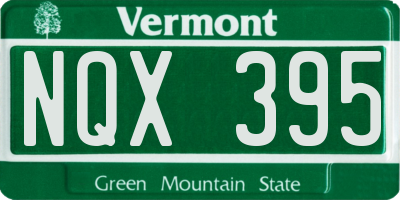 VT license plate NQX395