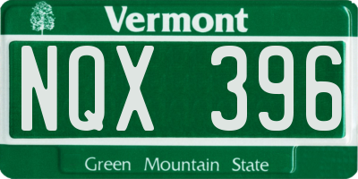 VT license plate NQX396