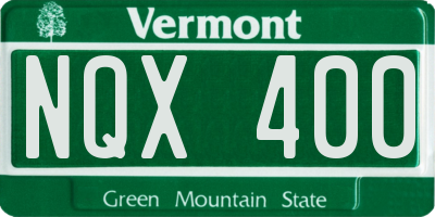 VT license plate NQX400