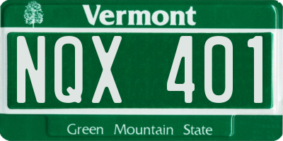 VT license plate NQX401