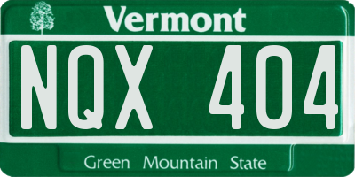 VT license plate NQX404