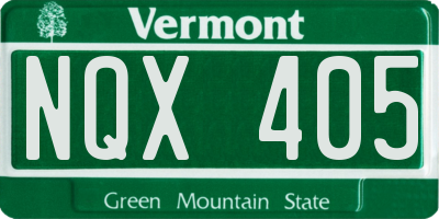 VT license plate NQX405